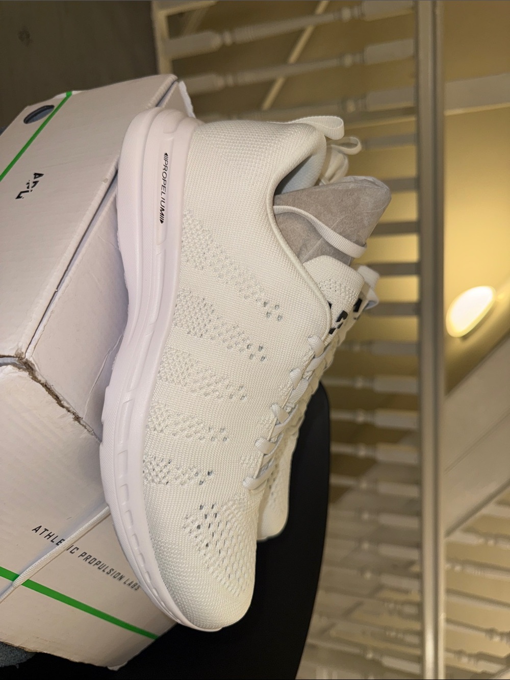 APL Men's White Knit Athletic Sneakers